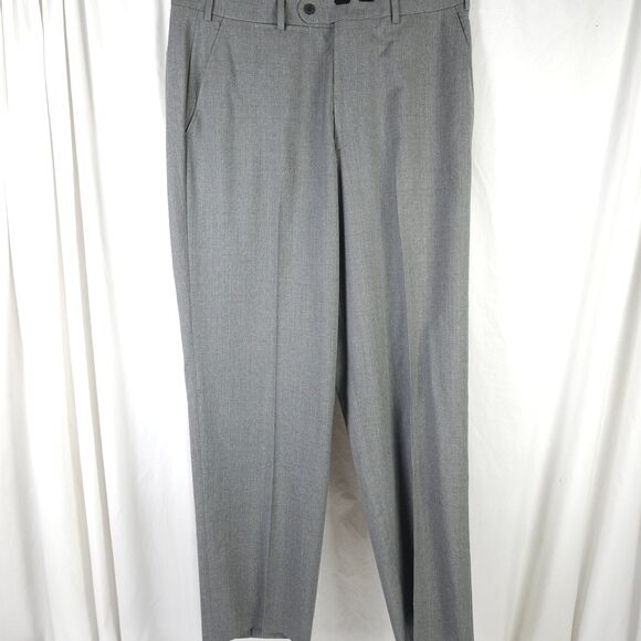 Hiltl Mens 34x30 Gray Grey Marlane Biella Vaticana Super 120s Wool Dress Pants - Picture 1 of 7